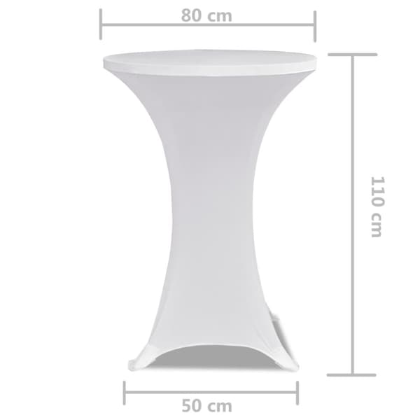 Seisovan Pöydän Päällyste Ø 80 cm Valkoinen Stretch 2 kpl -  Suojapäälliset