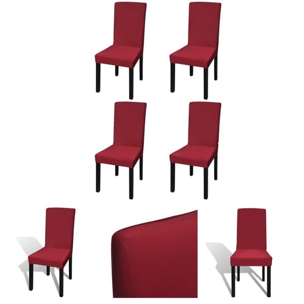 The Living Store Suora Venyvä tuolinsuoja 4 kpl Bordeaux -  Suojapäälliset