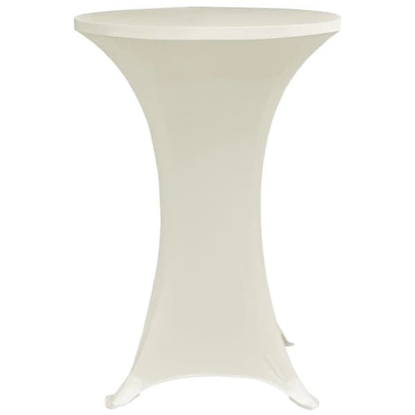The Living Store Överdrag till ståbord Ø80 cm gräddvit stretch 4 st -  Möbelöverdrag