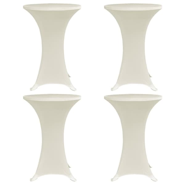 The Living Store Överdrag till ståbord Ø80 cm gräddvit stretch 4 st -  Möbelöverdrag
