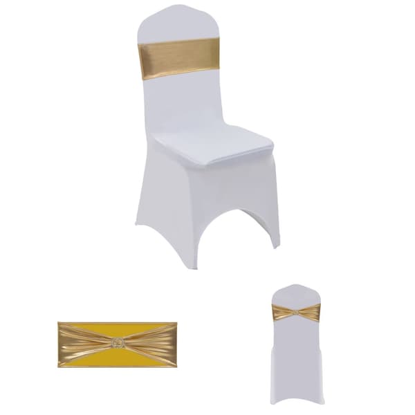 The Living Store 25 st Stolsband stretch diamantspänne guld -  Möbelöverdrag