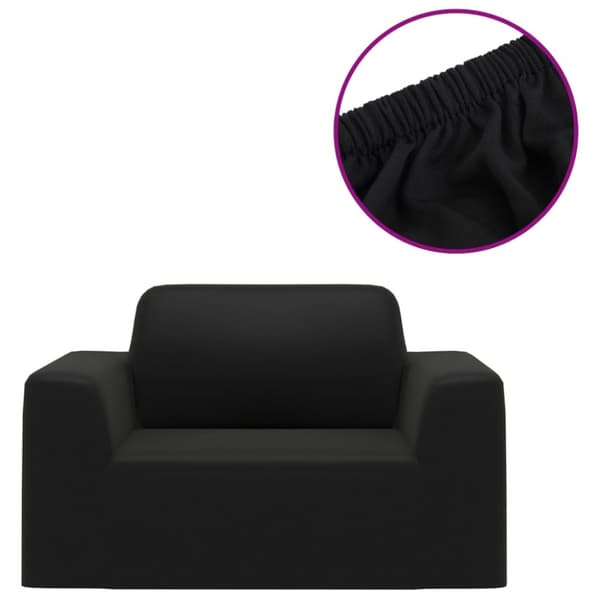 The Living Store Sofföverdrag med stretch svart polyesterjersey -  Möbelöverdrag