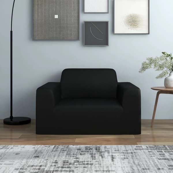 The Living Store Sofföverdrag med stretch svart polyesterjersey -  Möbelöverdrag