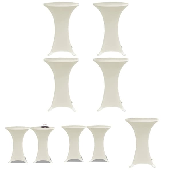 The Living Store overtræk til ståbord Ø70 cm 4 stk. cremefarvet stretch -  Møbelovertræk