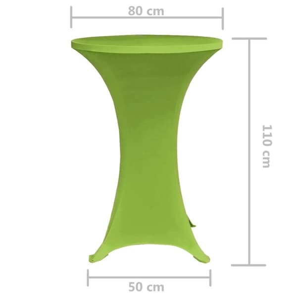 The Living Store Elastiskt bordsöverdrag 2 st 80 cm grön - Möbelöverdrag