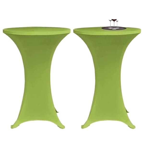 The Living Store Elastiskt bordsöverdrag 2 st 80 cm grön - Möbelöverdrag