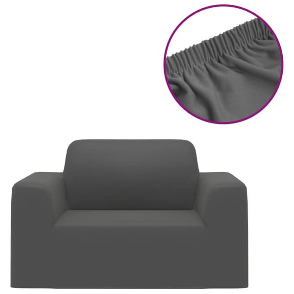 Møbelovertræk - Living elastisk sofabetræk polyesterjersey antracitgrå