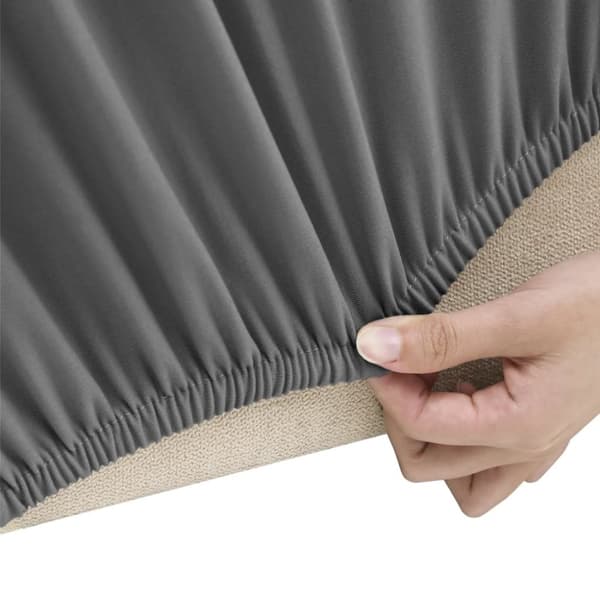 Møbelovertræk - Living elastisk sofabetræk polyesterjersey antracitgrå