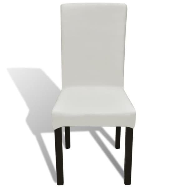 Möbelöverdrag - Living Stolsöverdrag rak modell stretch 6 st gräddvit