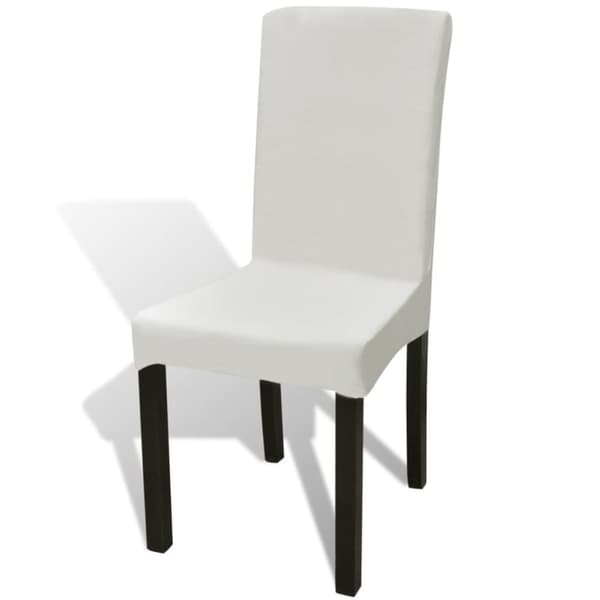 Möbelöverdrag - Living Stolsöverdrag rak modell stretch 6 st gräddvit