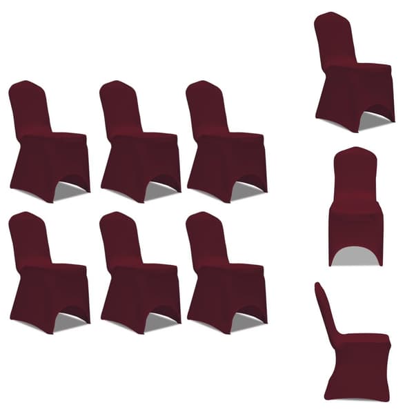 Möbelöverdrag - Stolklädsel Stretch Burgundy 6-pack