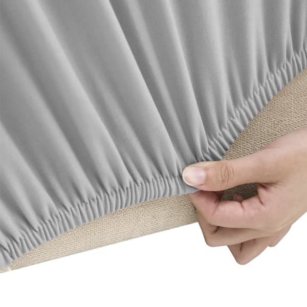 Møbelovertræk - Living elastisk 2-personers sofabetræk polyesterjersey grå