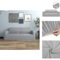 Miniatyrbillede 1 af 7: Møbelovertræk - Living elastisk 2-personers sofabetræk polyesterjersey grå