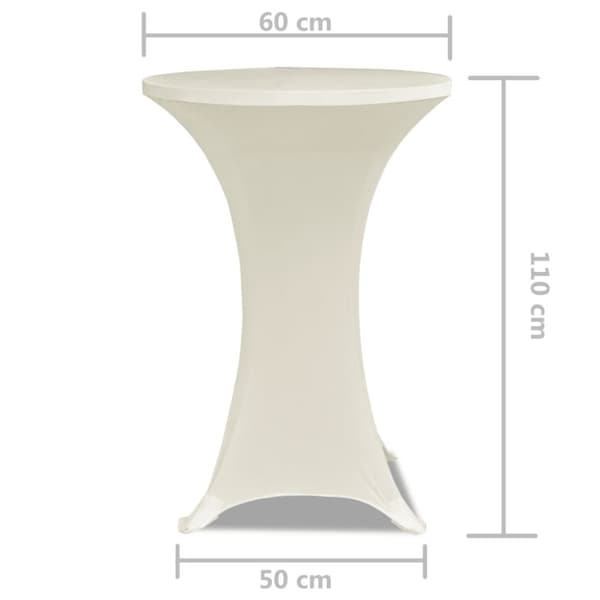 Suojapäälliset - Seisovan Pöydän Päällyste Ø 60 cm Kermanvärinen Stretch 2 kpl