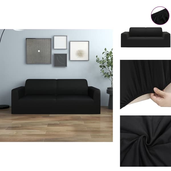 Möbelöverdrag - Living Sofföverdrag 2-sits med stretch svart polyesterjersey