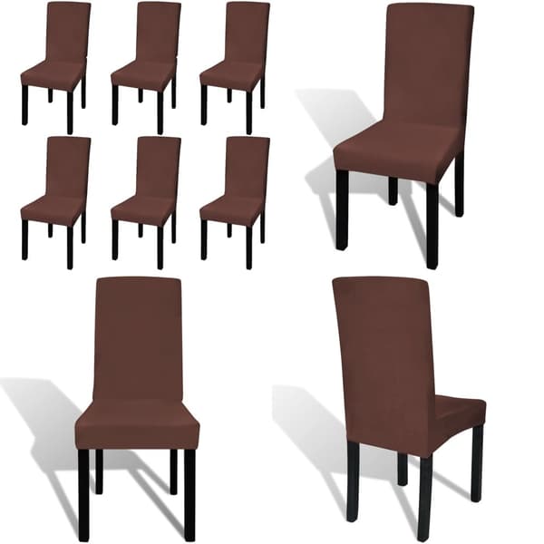 Rakt elastiskt stolsöverdrag 6 st brun - Stolsöverdrag - Stolöverdrag - Home & Living