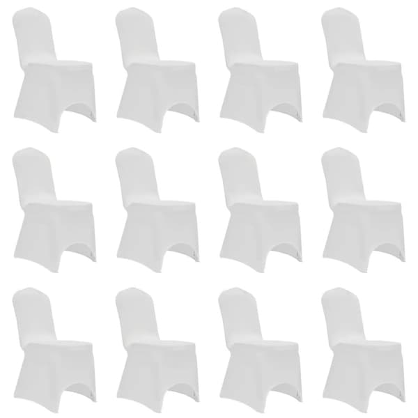 Tuolinpäällinen venyvä valkoinen 12 kpl - Tuolinsuoja - Tuolinsuojat - Home & Living