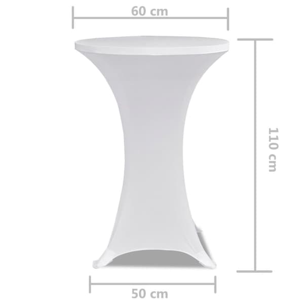 Seisovan pöydän päällyste Ø 60 cm valkoinen venyvä 2 kpl - Pöydänsuoja - Pöydänsuojat - Home & Living