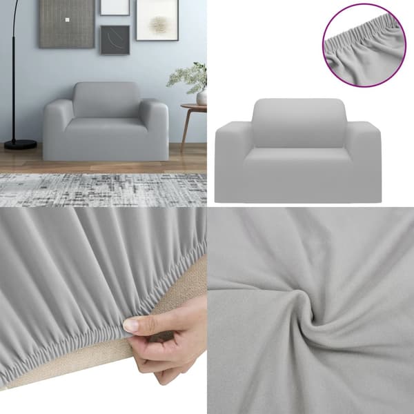 Elastisk sofabetræk polyesterjersey grå - Sofabetræk - Soveovertræk - Home & Living