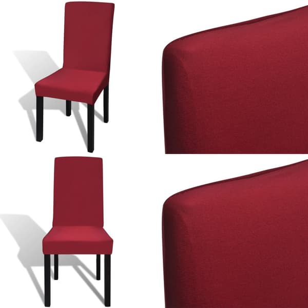Stolsöverdrag rak modell stretch 6 st vinröd - Stolsöverdrag - Stolöverdrag - Home & Living