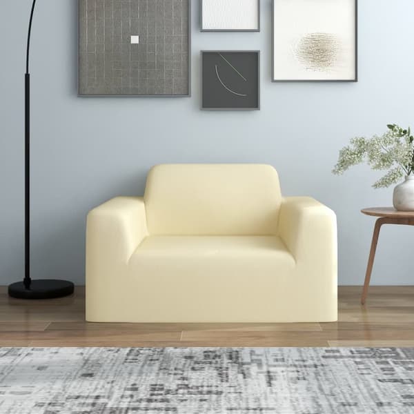 Elastisk sofabetræk polyesterjersey cremefarvet - Sofabetræk - Soveovertræk - Home & Living