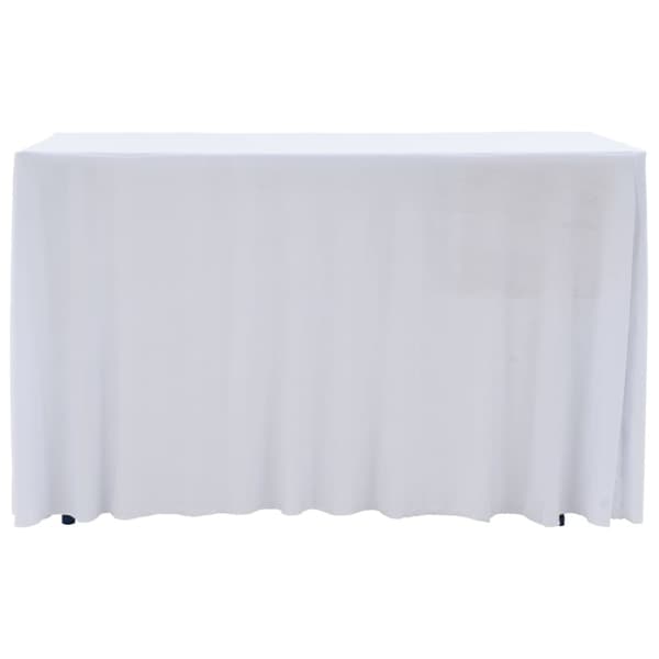 Venyvät pöytäliinat 2 kpl helmalla 243 x 76 x 74 cm valkoinen - Pöydänsuoja - Pöydänsuojat - Home & Living