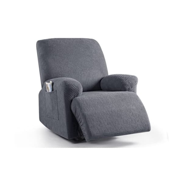 INF Stretch Sofa Recliner Cover, myk polyester enseter sofatrekk Mørk grå