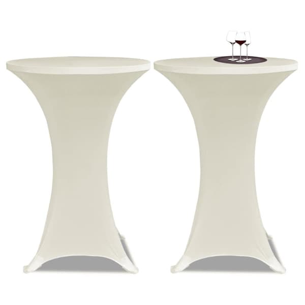 Överdrag till ståbord Ø80 cm gräddvit stretch 4 st
