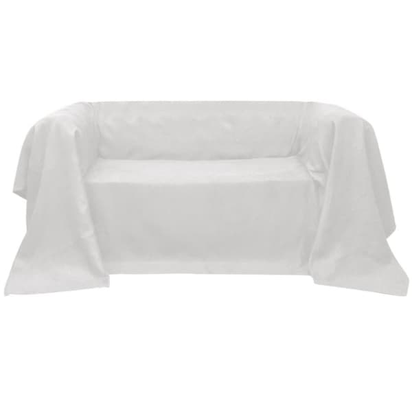 Sofföverdrag i micromocka 270 x 350 cm gräddvit