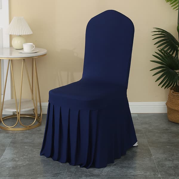INF Stretchiga Plisserade Stolsskydd (2-Pack) Marinblå