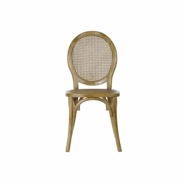 Matsalsstol DKD Home Decor Rattan Almträ 45 x 42 x 92 cm