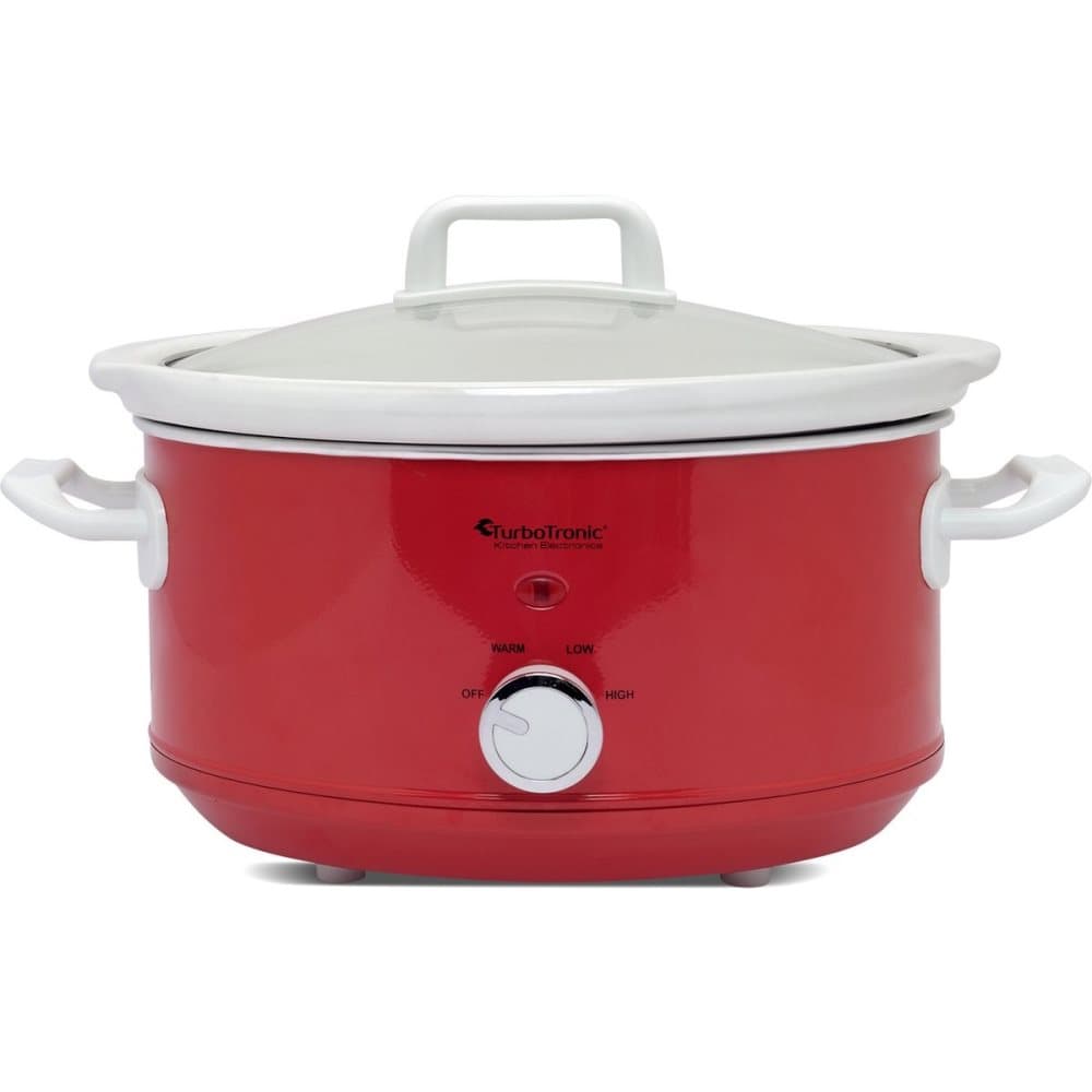 TurboTronic SC3P Slow Cooker - Steamer - 3.5 Liter - röd
