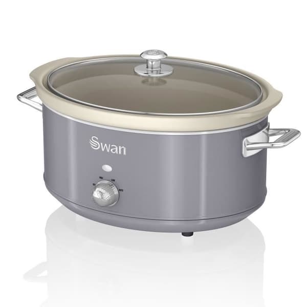 Retro Slow Cooker 6,5L avtagbar keramisk panna, vintage SWAN SF17031GRNEU 320W Grå 53708