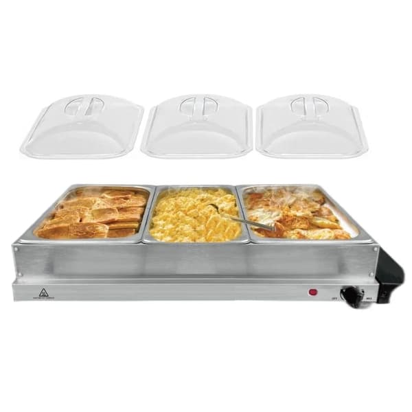 Cheffinger CF-BW300: 3,5 Quarts 2 i 1 Buffetvarmer + kokeplate