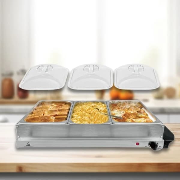 Cheffinger CF-BW300: 3,5 Quarts 2 i 1 Buffetvarmer + kokeplate