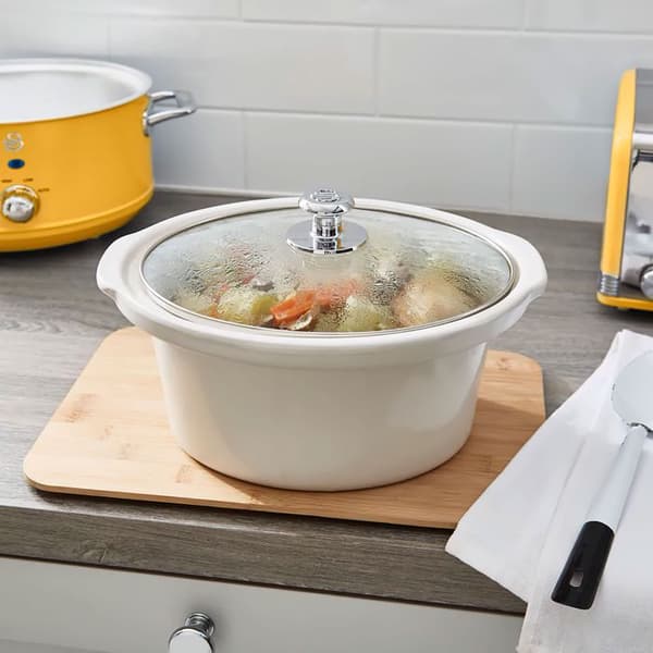 Retro Slow Cooker 3,5L löstagbar keramisk panna, vintage SWAN SF17021YELNEU 200W Gul 53654