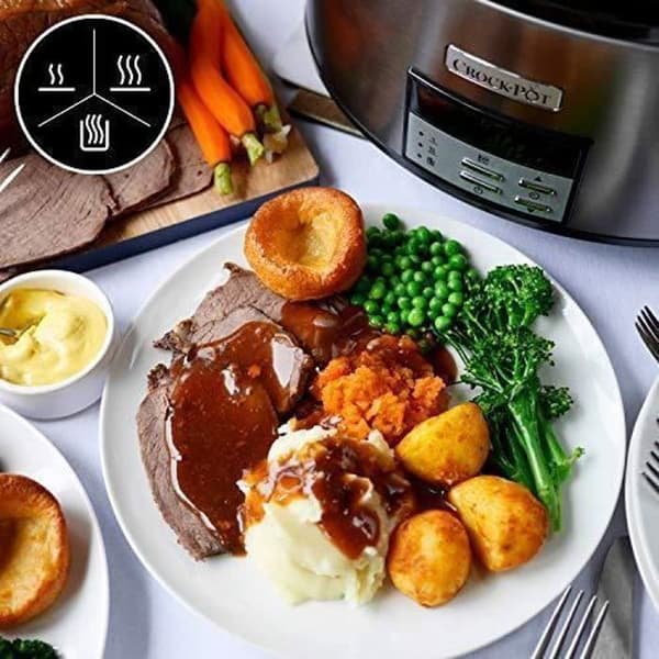 Digital slow cooker - CROCK-POT - 7,5 l - Ugnskompatibel - Rostfritt stål - Diskmaskin