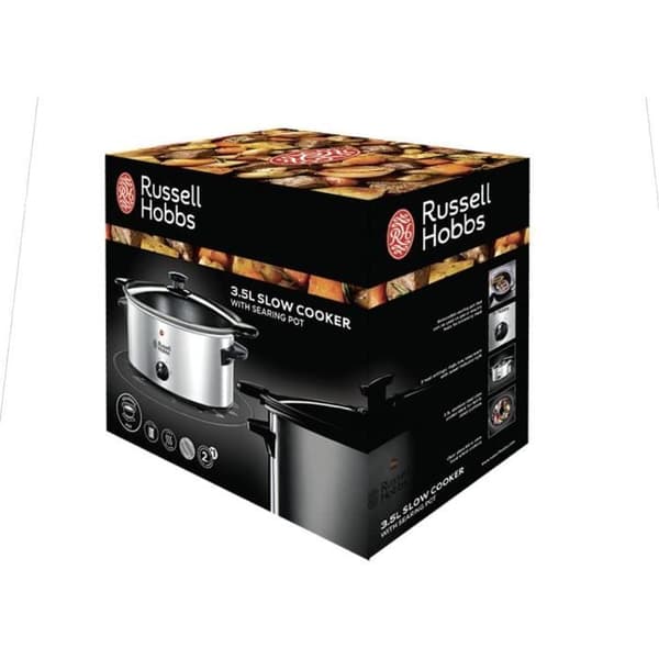 Elektrisk Slow Cooker i rostfritt stål 3,5L - Russell Hobbs - 3 program - Avtagbar skål