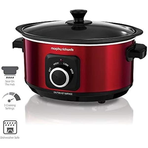 Slow cooker - MORPHY RICHARDS - 460014 - Röd - 3,5 L - Långsam tillagning