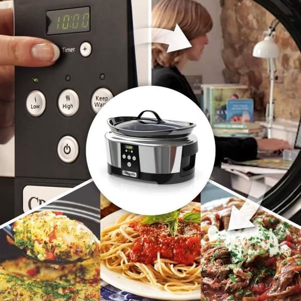 Programmerbar elektrisk slowcooker CROCK-POT SCCPBPP605050 - 5,7L - Digital timer - Rostfritt stål