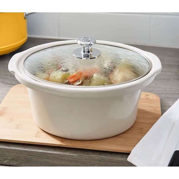 Retro Slow Cooker 3,5L löstagbar keramisk panna, vintage SWAN SF17021CNEU 200W Cream 55221