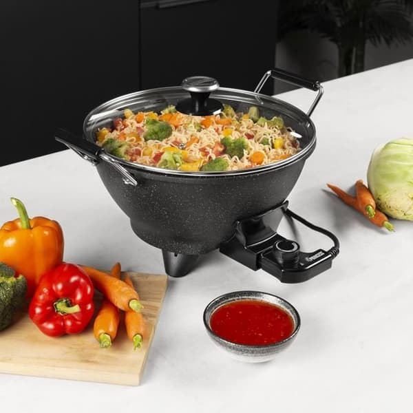 Princess Stir-Fry elektrisk wok - PRINCESS - Svart - 1400 W - 7 Liter - Justerbar termostat upp till 250°C