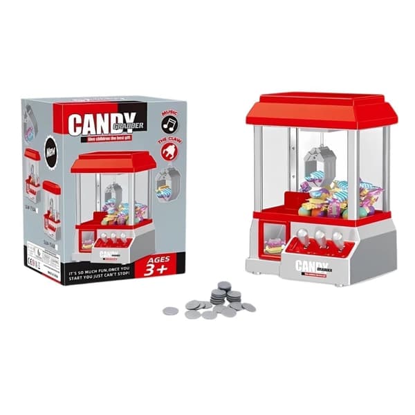 Candy Grabber Maskine – Mini slikautomat til Slik & Legetøj – Sjovt Spil for Børn & Voksne – Claw Machine Toy