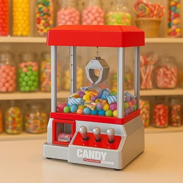 Candy Grabber Maskine – Mini slikautomat til Slik & Legetøj – Sjovt Spil for Børn & Voksne – Claw Machine Toy