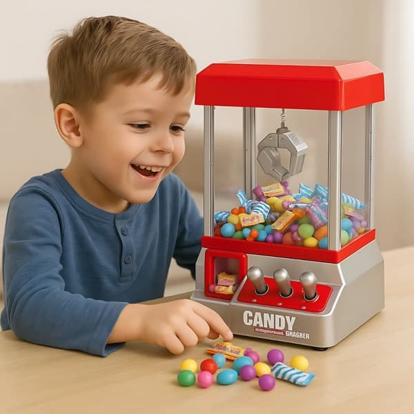 Candy Grabber Maskine – Mini slikautomat til Slik & Legetøj – Sjovt Spil for Børn & Voksne – Claw Machine Toy