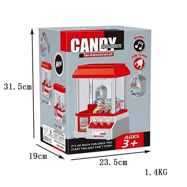 Candy Grabber Maskine – Mini slikautomat til Slik & Legetøj – Sjovt Spil for Børn & Voksne – Claw Machine Toy
