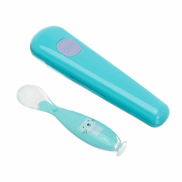 Lingurita silicon cu suport ,blue,U-Grow