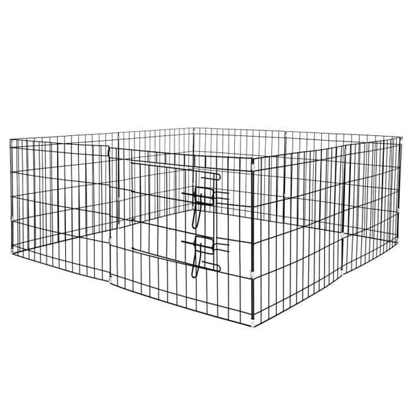 Hundhage - Springos® - Fällbar modell 8 delar - 155 cm diameter - 61 cm höjd - Svart metall