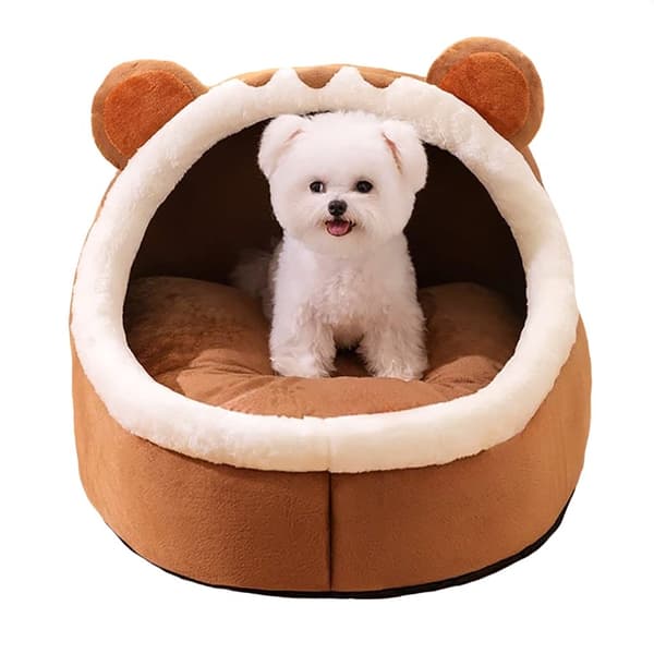 Plys hundeseng, brun - 55x55