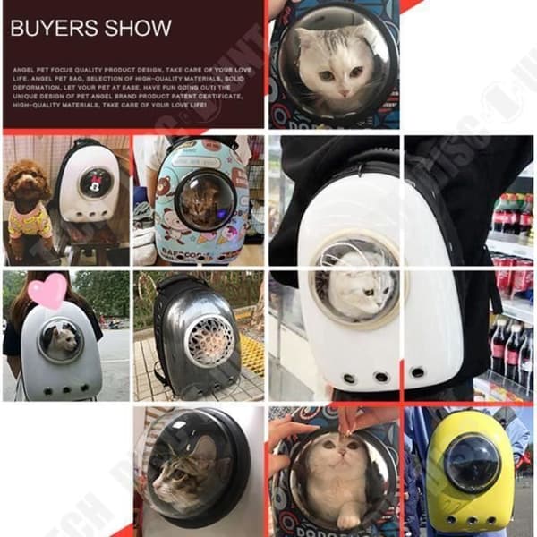TD® Ryggsäck för katthund Husdjursbärare Innovativ Praktisk Andas Resor Gul astronautstil